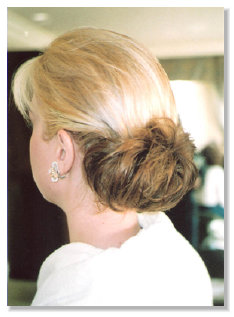 feathered chignon two toned