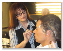 Sharon doing character makeup