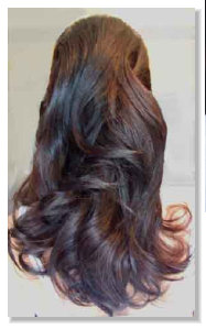 softly curled back length hairstlye back view