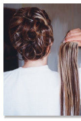 updo with hair extensions