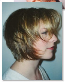 razored softly layered haircut profile