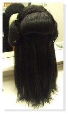 Geisha Wig in Process of building 