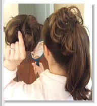 updo with hair scrunchies before