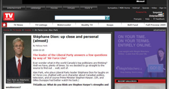 Stephane Dion by Alan Park for TV Guide