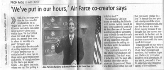 Air Farce & Barack Obama Character by Alan Park