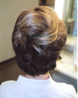 Vintage hairstyle updo after