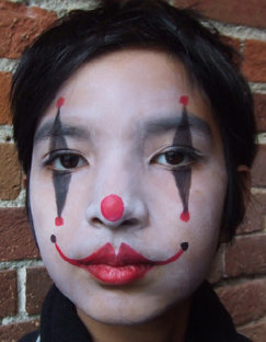 Face painted court jester